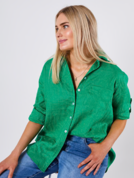 Adele Linen Shirt Green