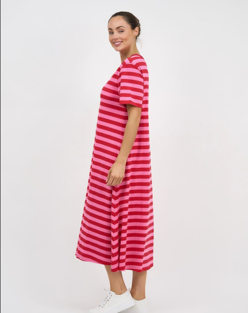 T-Shirt Dress Pink Stripe