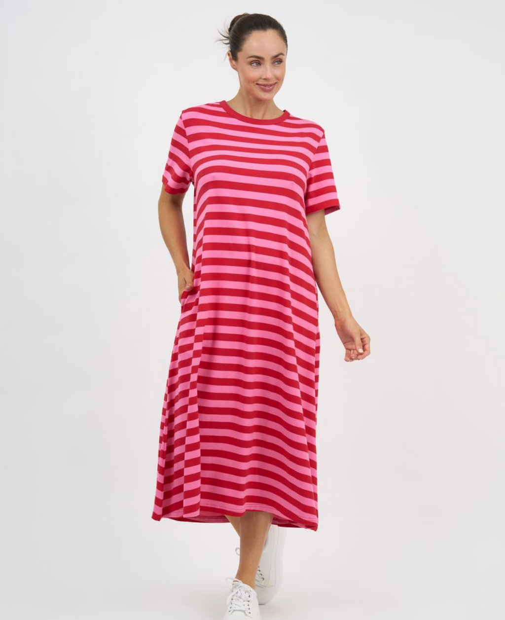 T-Shirt Dress Pink Stripe