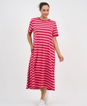 T-Shirt Dress Pink Stripe