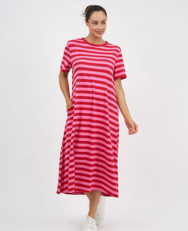 T-Shirt Dress Pink Stripe