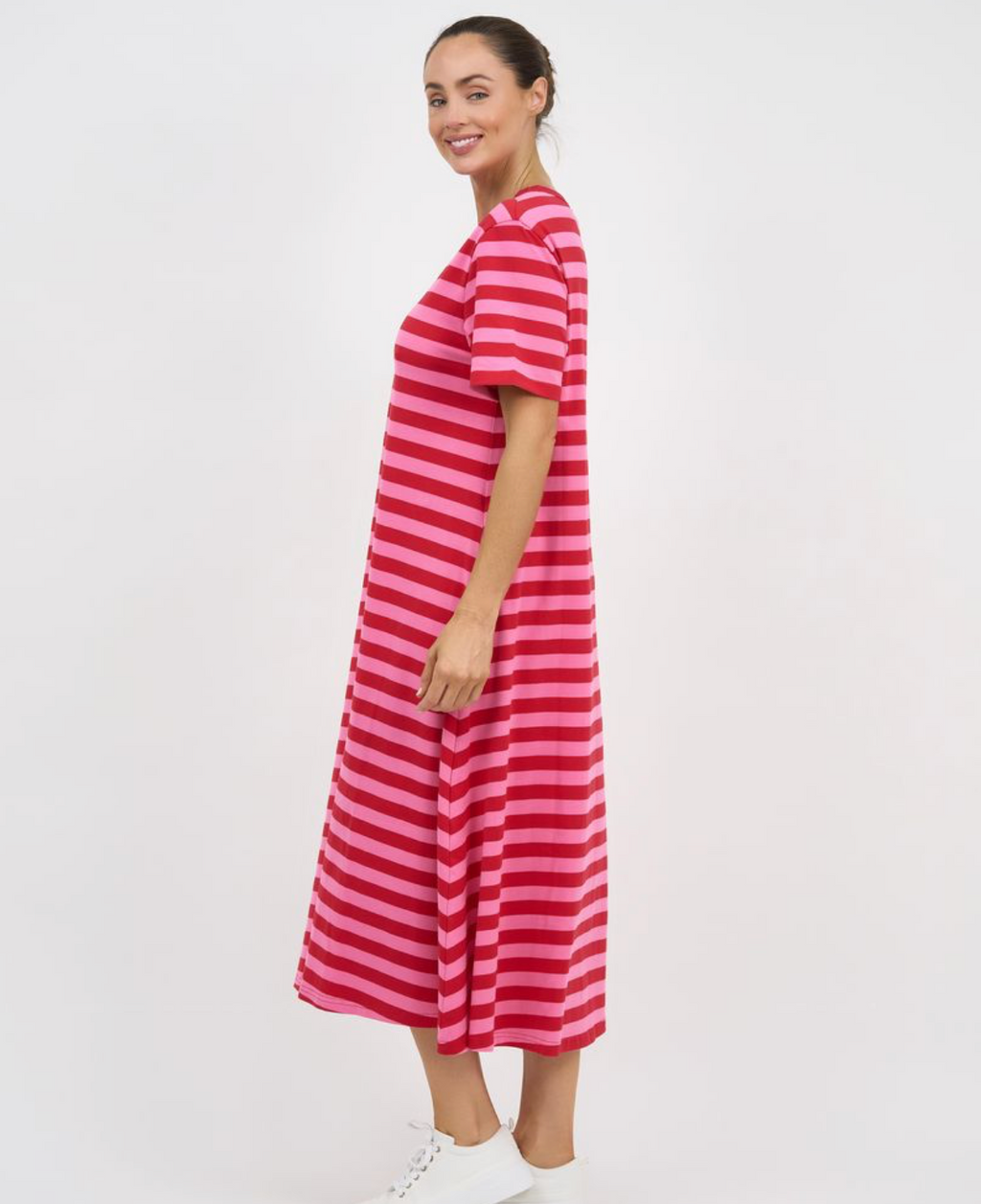 T-Shirt Dress Pink Stripe