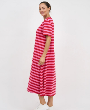 T-Shirt Dress Pink Stripe