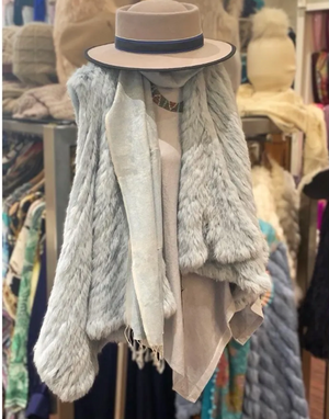 Waterfall Fur Vest Stone