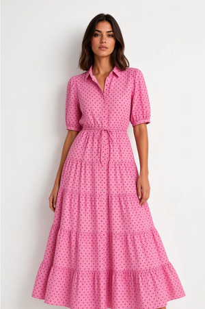 Jane Dress Red/Pink Square