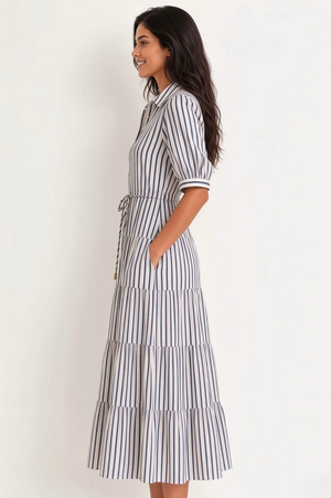 Jane Dress Navy/White Stripe