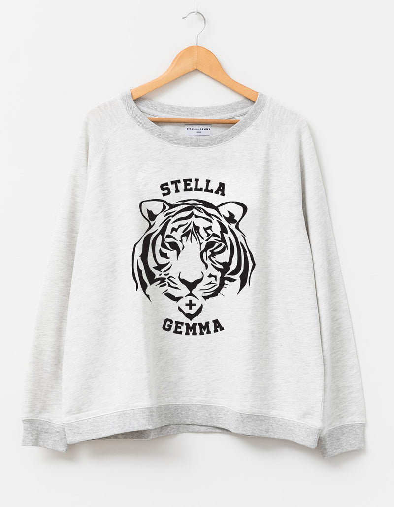 Snow Marle Flocked Tiger Sweatshirt