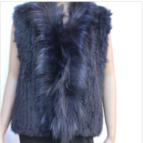 Classic Short Fur Vest Navy