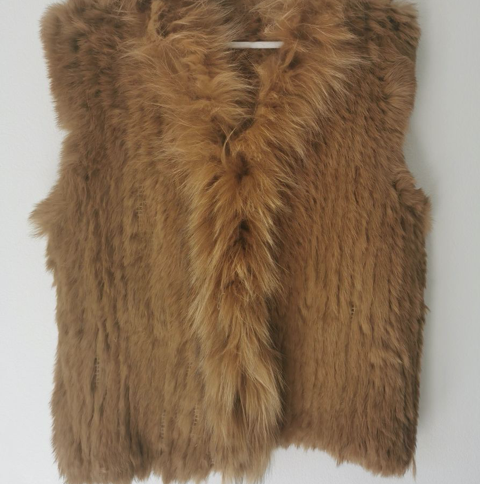Classic Short Fur Vest Tan