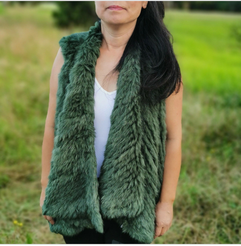 Waterfall Fur Vest Forest